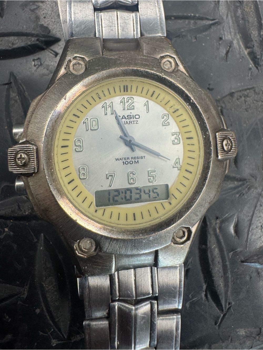 Casio Silver Analog-Digital Water Resistant Watch Mta 1000